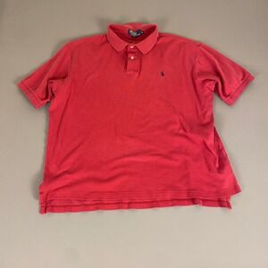Vintage Polo Ralph Lauren Polo Shirt Men's XL Red Classic Fit Cotton Casual *USA